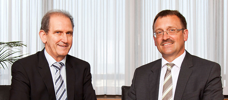 Die GBG-Geschäftsführer Wolfgang Bielmeier (links) und Karl-Heinz Frings. 