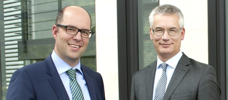 Werben um Bewerber: Goldbeck- Geschäftsführer Christian Büscher und Personalchef Jürgen Eggers.