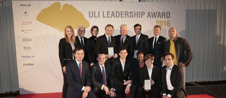 Die Sieger und Laudatoren des ULI Germany Leadership Awards 2016. 