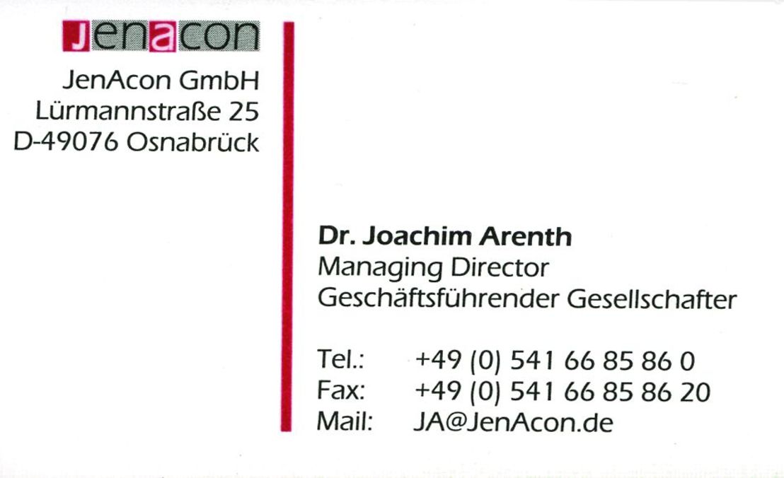 Dr Joachim Arenth