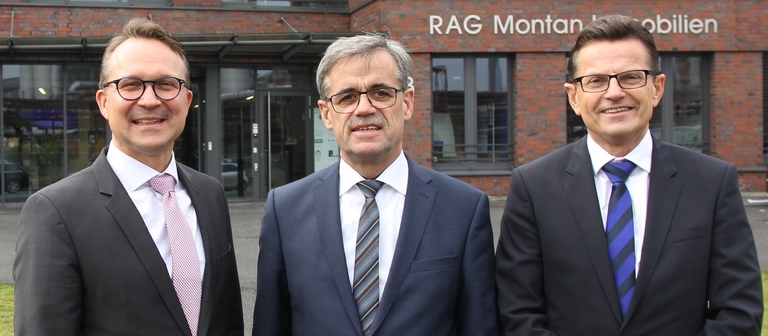 Die neu zusammengesetzte Geschäftsführung von RAG Montan Immobilien (v.l.): Ulrich Wessel, Uwe Penth und Hans-Jürgen Meiers.