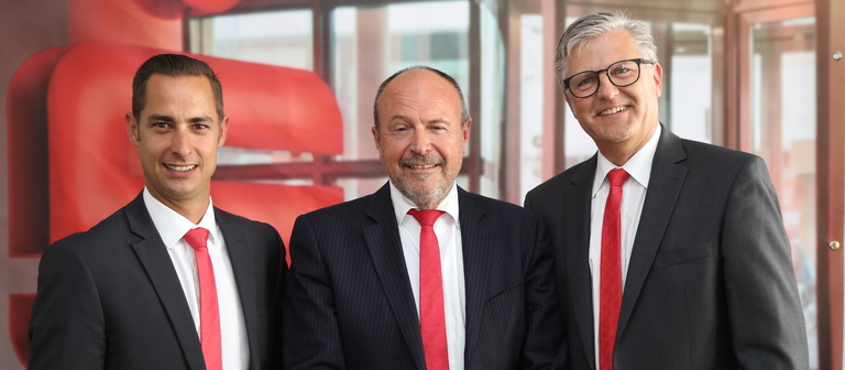 Harald Plenk (links), künftiger Geschäftsführer von S-Immofinanz, an der Seite seines Geschäftsführungskollegen Rainer Völlinger (Mitte) und seines scheidenden Vorgängers Heinz-W. Kranz.