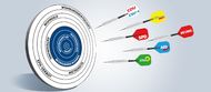 Quelle Dartpfeil: stock.adobe.com, Urheber: savanno; Zielscheibe und Bildkomposition: Yvonne Orschel Quelle Dartpfeil: stock.adobe.com, Urheber: savanno; Zielscheibe und Bildkomposition: Yvonne Orschel